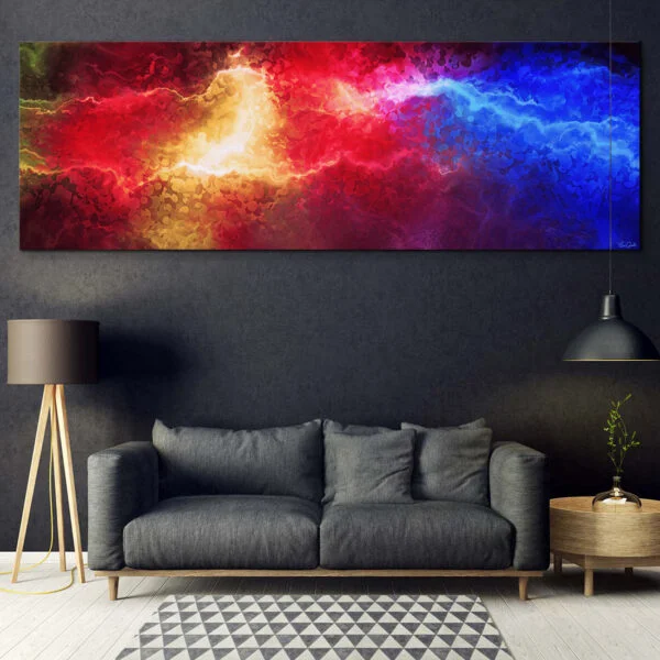 Multicolored Abstract Painting 4 Square Multi Panel Canvas