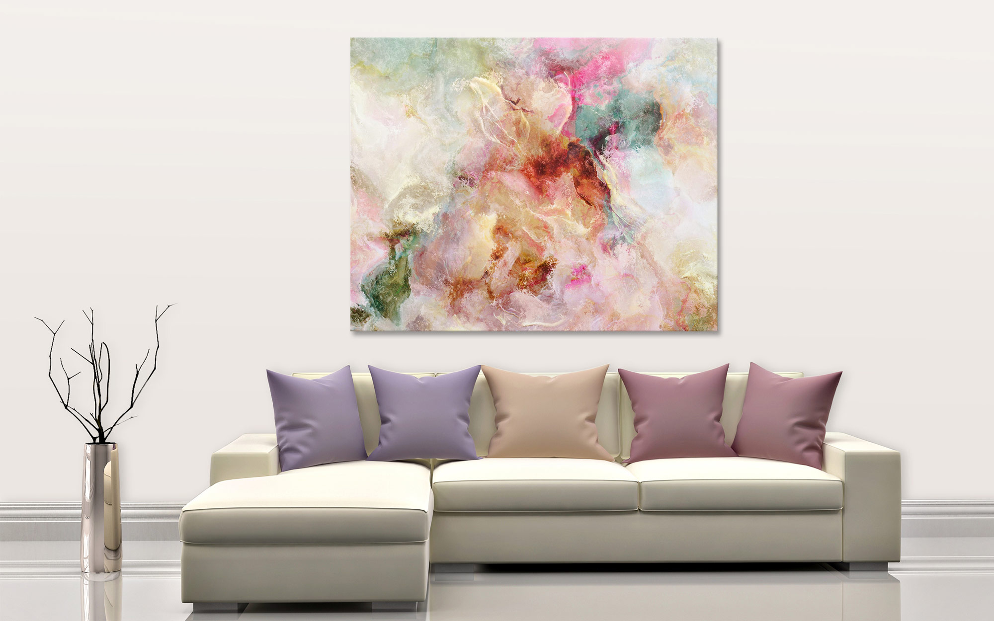 Canvas Art Abstract Painting Interior Setting
