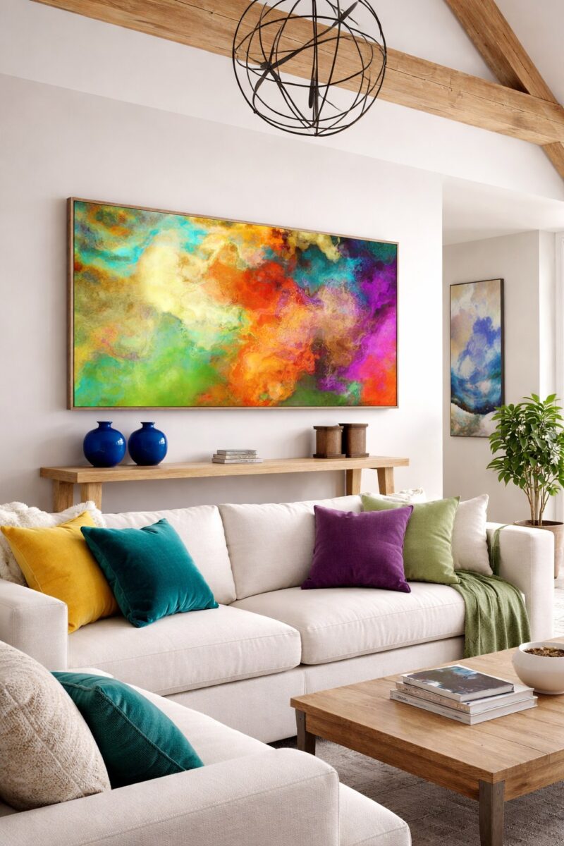 large contemporary abstract art for sale framed wall art canvas print on sidewall
