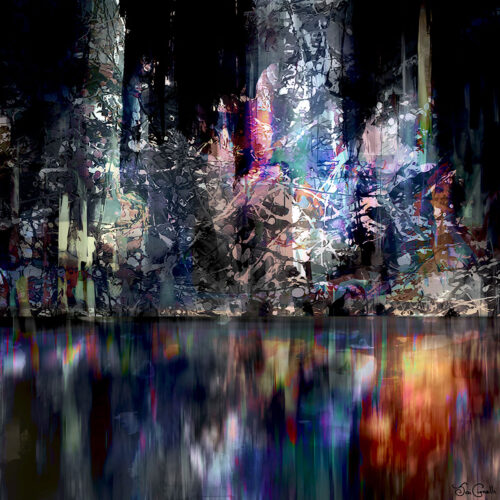 Contemporary Abstract Art - Modern Abstract Cityscape Painting - Large Abstract Wall Art Art For Sale - Boston Harbor