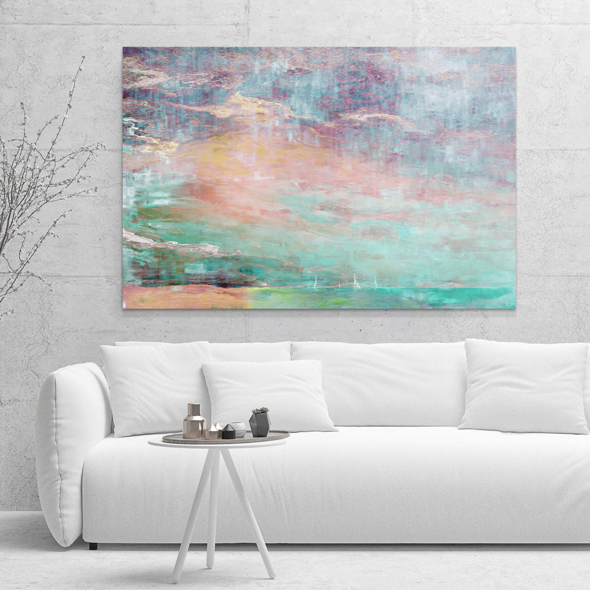 Abstract Landscape Large Canvas Art Abstract Painting Interior Setting Wall Art