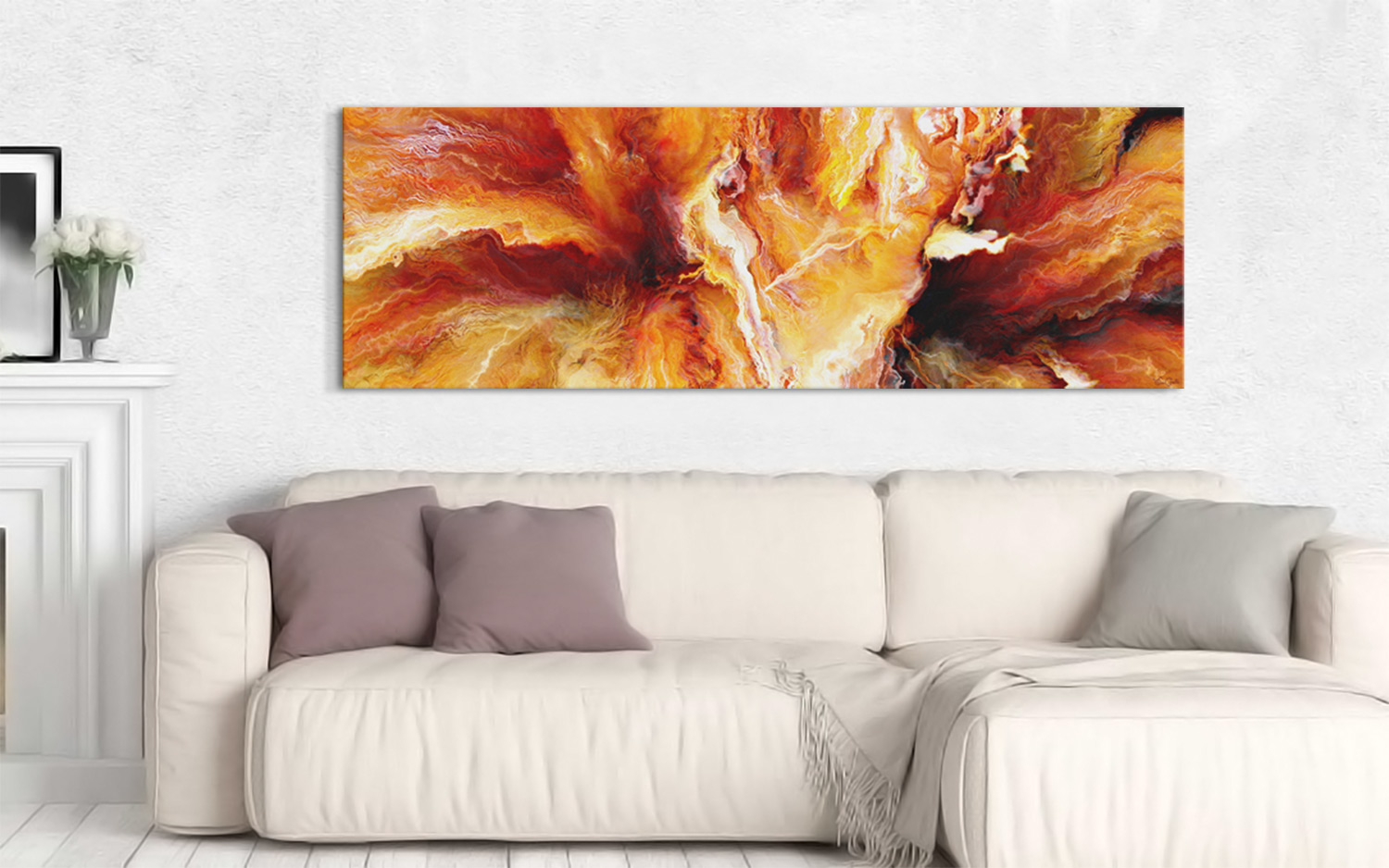 Canvas Art Abstract Painting Interior Setting