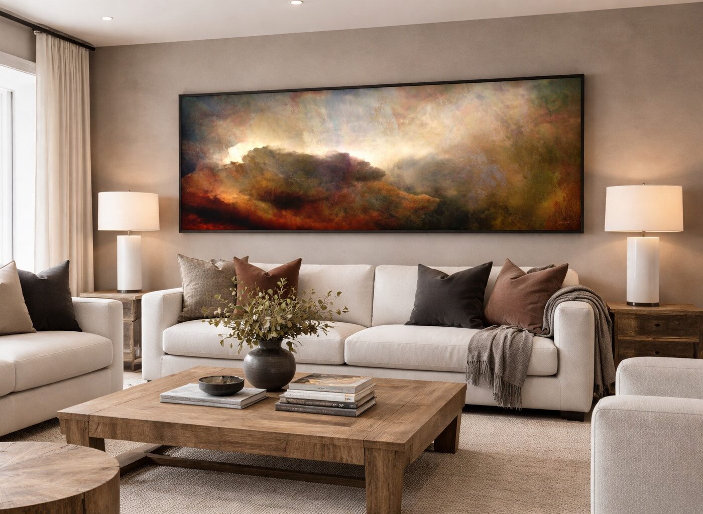 heaven and earth large contemporary abstract landscape art for sale in living room