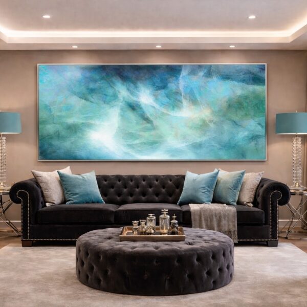 Large panoramic contemporary abstract art for sale framed wall art canvas print above sofa