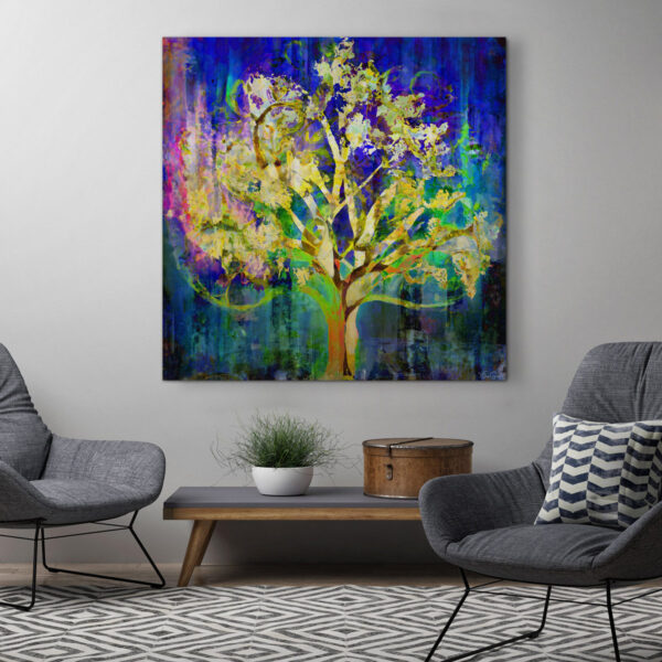 Abstract Tree Art - Large Colorful Canvas Art - Painting