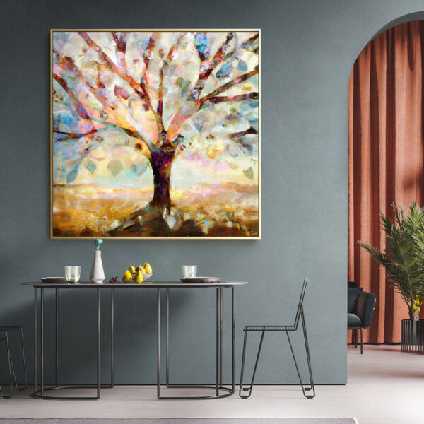 Abstract Tree Art - Large Colorful Canvas Art - Painting