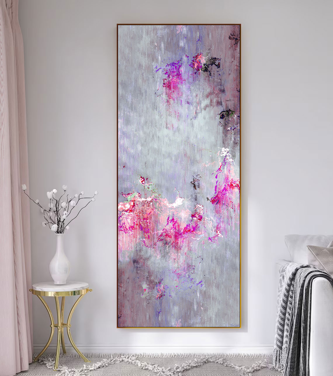 Large Abstract Painting For Sale - Modern Abstract Art Tall Vertical Painting