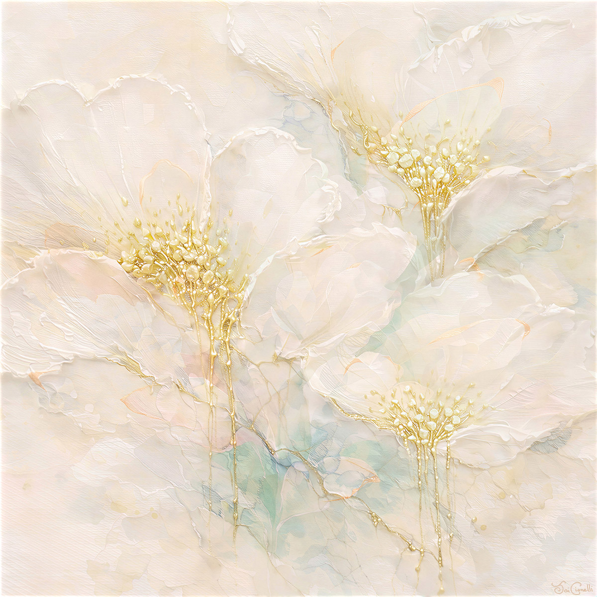 Abstract Nature Art Champagne and Roses Contemporary Abstract Flower Wall Art Painting Abstract nature art Champagne and Roses contemporary abstract flower wall art painting