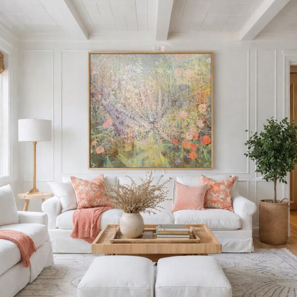 large abstract floral canvas wall art living room
