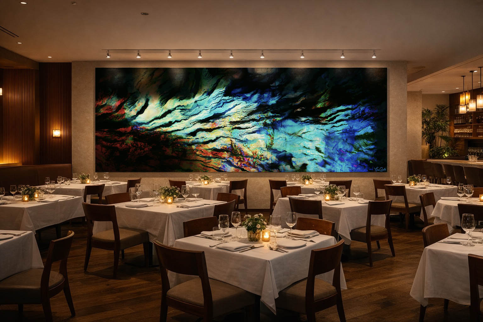 Unframed Wall Art - Abstract Fish - Modern Restaurant Wall Art