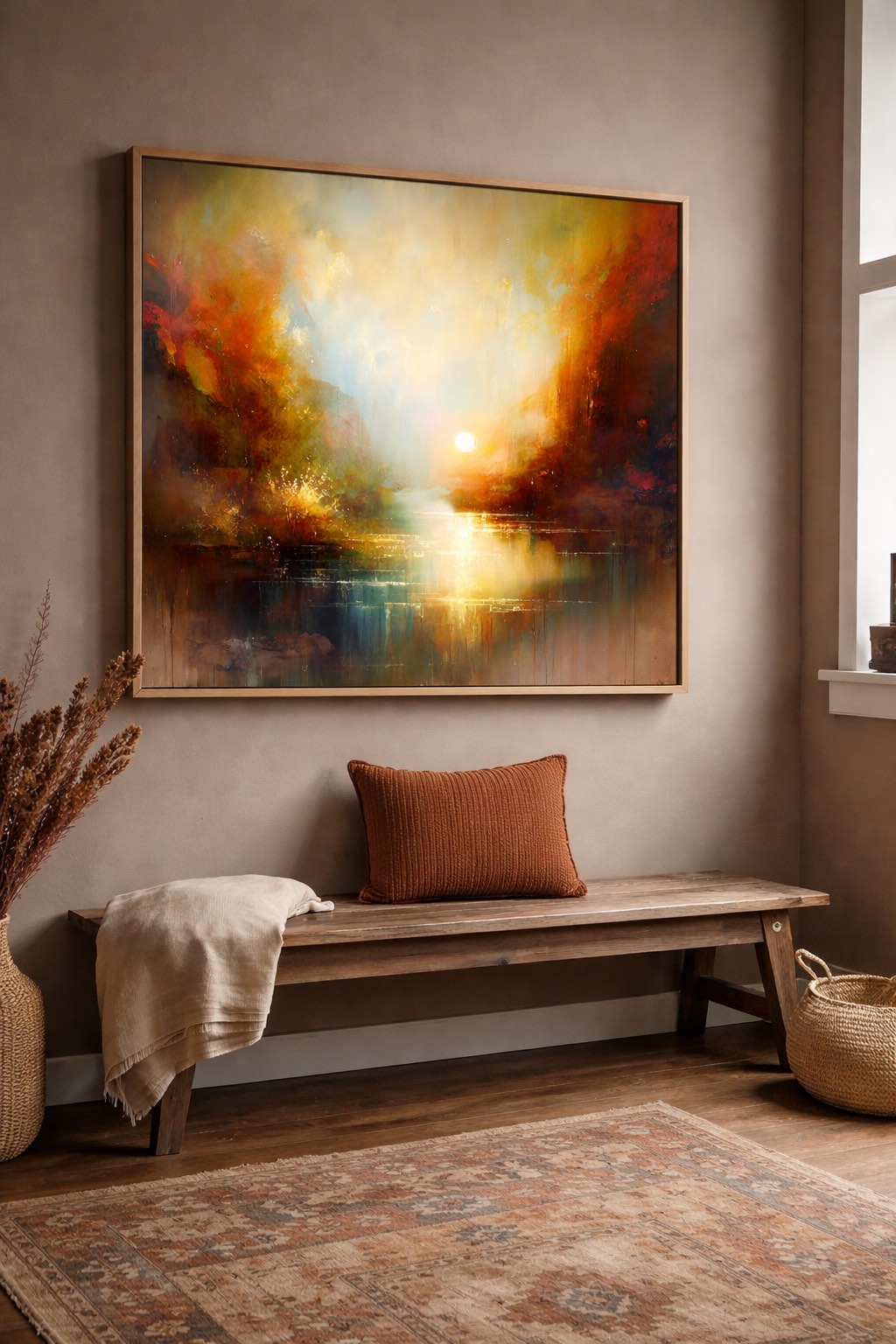modern abstract landscape canvas wall art for living room