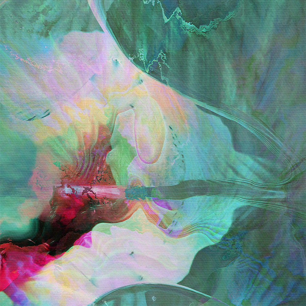 Close-up of nature-inspired abstract artwork texture.