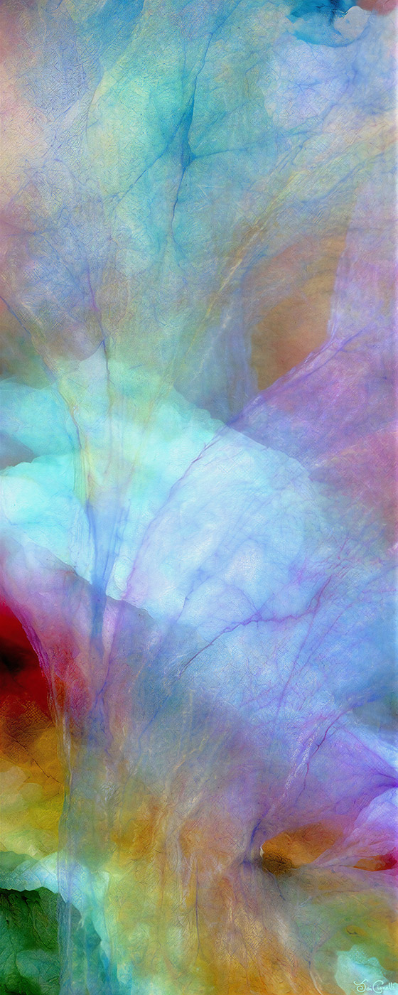 Contemporary abstract wall art flower painting The Inner Garden floral botanical art.